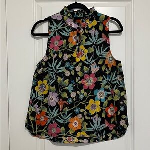 J. Crew x Liberty London Black Multicolor Floral Blouse